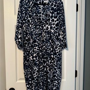 Calvin Klein Blue and White Animal Print Dress